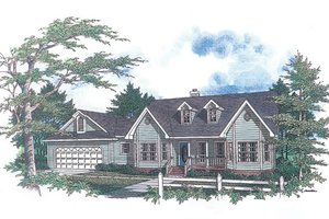 Country Exterior - Front Elevation Plan #14-122