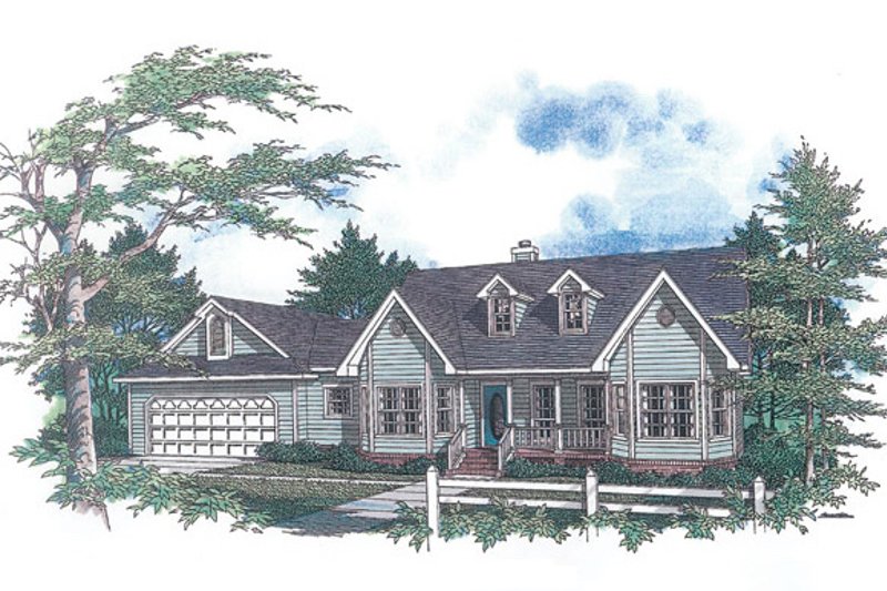House Design - Country Exterior - Front Elevation Plan #14-122