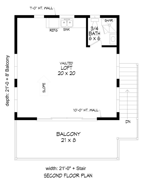 Contemporary Floor Plan - Upper Floor Plan #932-648