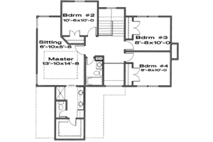 Floor Plan - Upper Floor for Traditional House Plan #6-105 - 4 bed, 2.5 bath