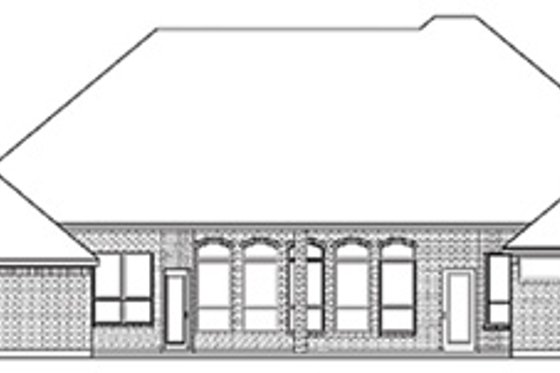 Exterior - Rear Elevation for European House Plan #84-257 - 4 bed, 3 bath