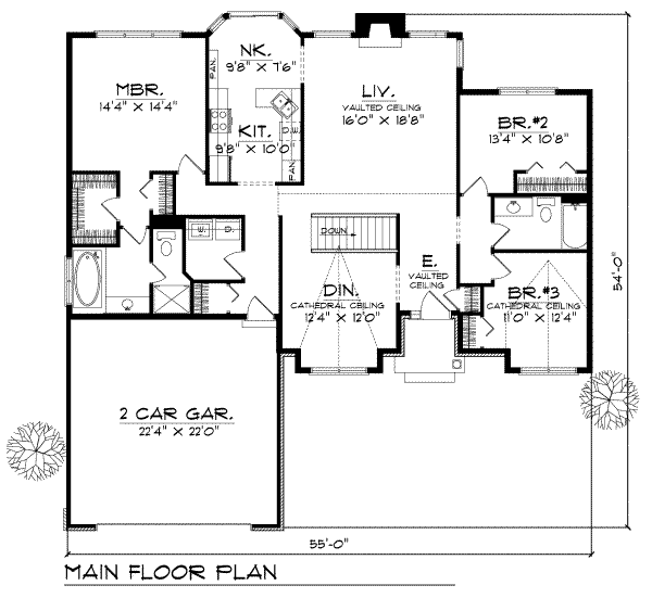 Dream House Plan - Traditional Floor Plan - Main Floor Plan #70-180