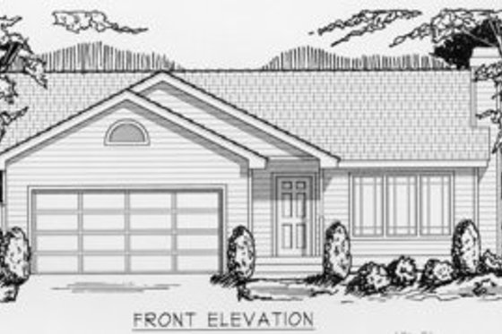 Exterior - Front Elevation for Ranch House Plan #112-101 - 2 bed, 1 bath