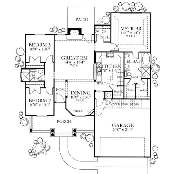 House Design - Mediterranean Floor Plan - Main Floor Plan #80-104