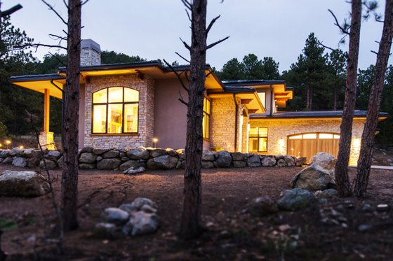 Exterior - Front Elevation 3 for Contemporary House Plan #1042-21 - 3 bed, 3.5 bath