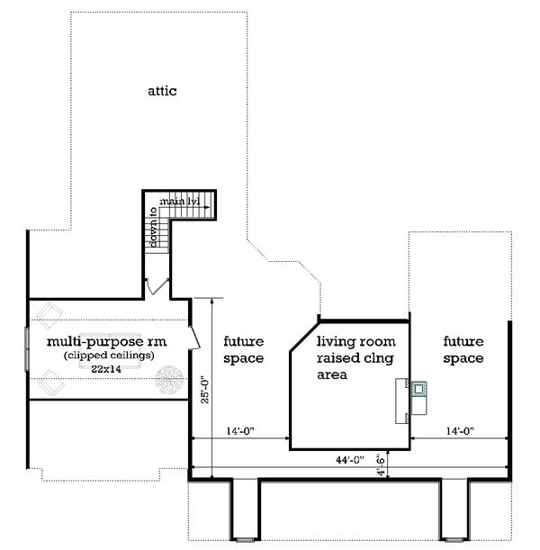 Farmhouse Floor Plan - Upper Floor Plan #45-584