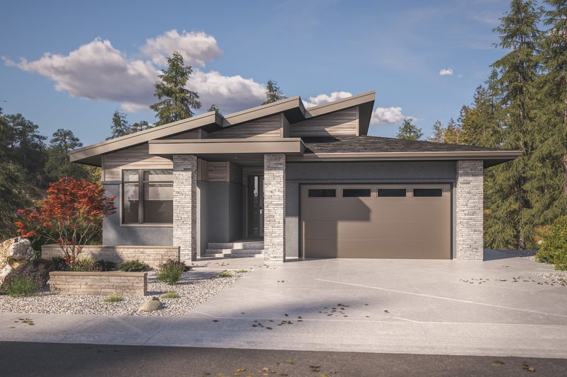 Dream House Plan - Contemporary Exterior - Front Elevation Plan #1100-46