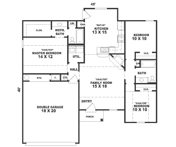 Traditional Floor Plan - Main Floor Plan #81-144