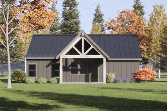 Exterior - Rear Elevation 1 for Country House Plan #1096-136 - 2 bed, 2 bath