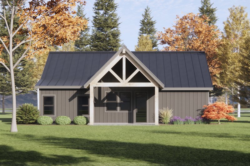 House Design - Exterior - Rear Elevation 1 for Country House Plan #1096-136 - 2 bed, 2 bath