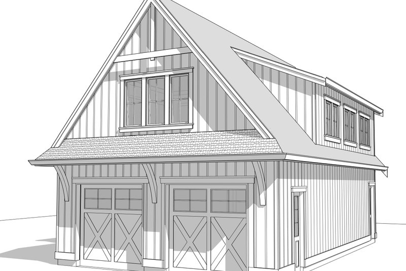House Blueprint - Exterior - Front Elevation 5 for Farmhouse House Plan #1114-45 - 2 bed, 1 bath