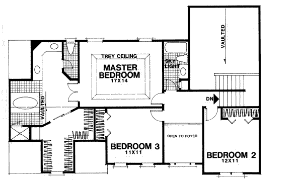 European Floor Plan - Upper Floor Plan #56-165