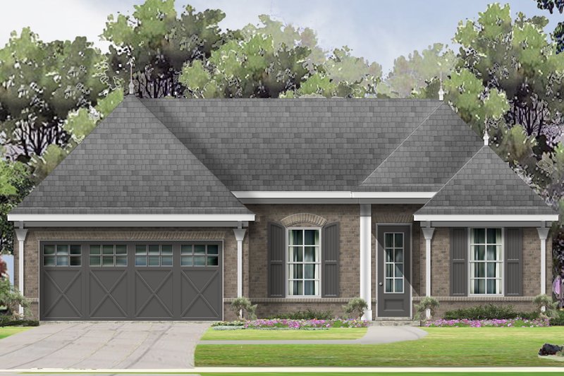 European Style House Plan - 3 Beds 2 Baths 1672 Sq/Ft Plan #424-400