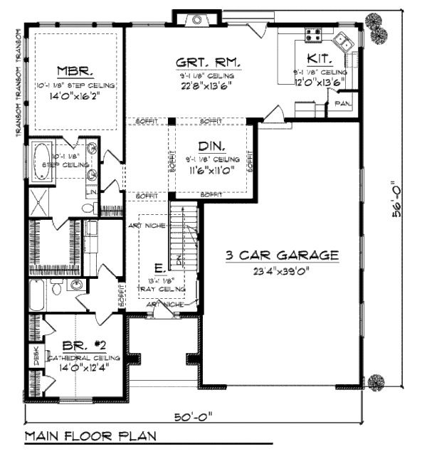 Home Plan - Bungalow Floor Plan - Main Floor Plan #70-946