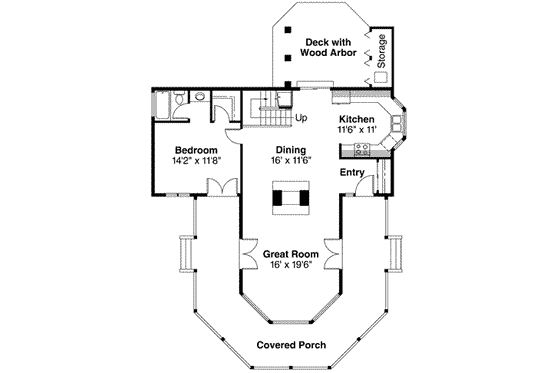 Floor Plan - Main Floor for Country House Plan #124-149 - 2 bed, 2 bath