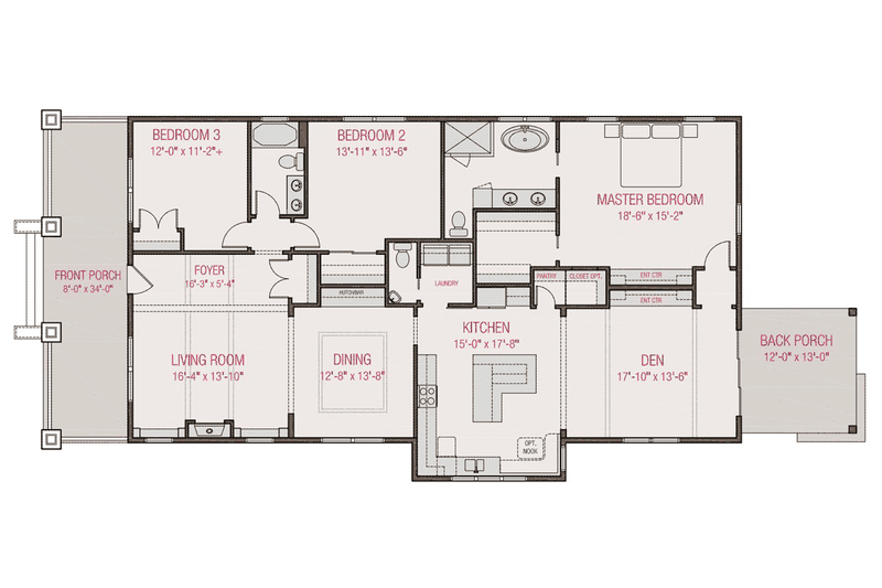 House Plan Design - Floor Plan - Main Floor for Craftsman House Plan #461-78 - 3 bed, 2.5 bath