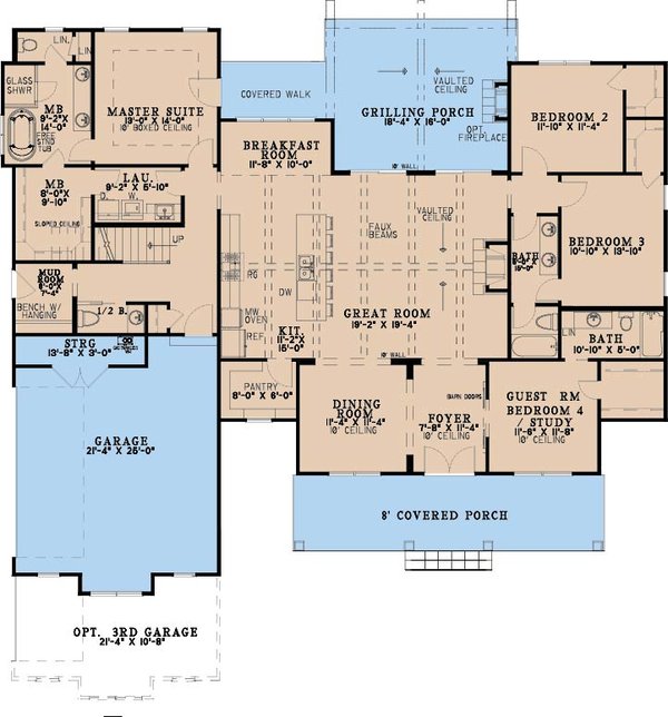 House Blueprint - Farmhouse Floor Plan - Main Floor Plan #923-462