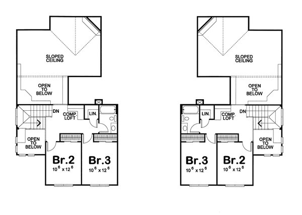 Home Plan - Floor Plan - Upper Floor for Cottage House Plan #20-1351 - 3 bed, 2.5 bath