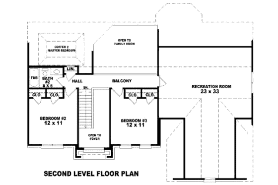 Floor Plan - Upper Floor for European House Plan #81-13674 - 3 bed, 2.5 bath
