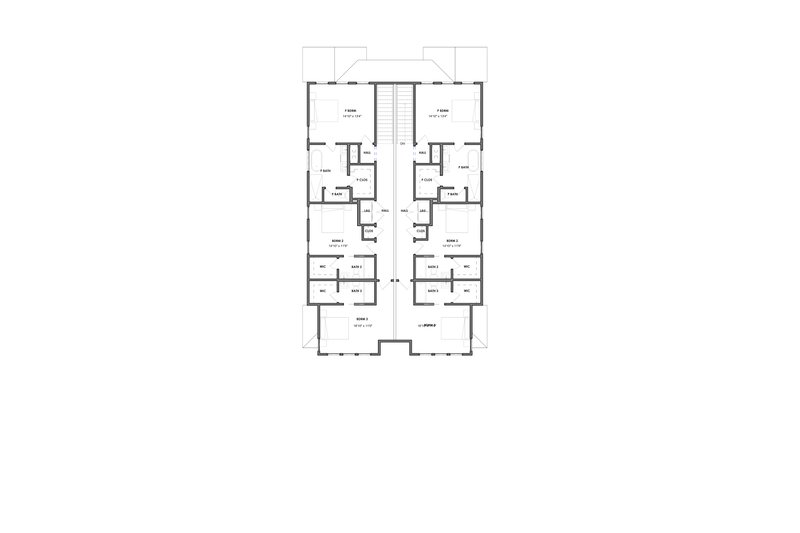 House Plan Design - Floor Plan - Upper Floor for Modern House Plan #1129-36 - 6 bed, 7 bath