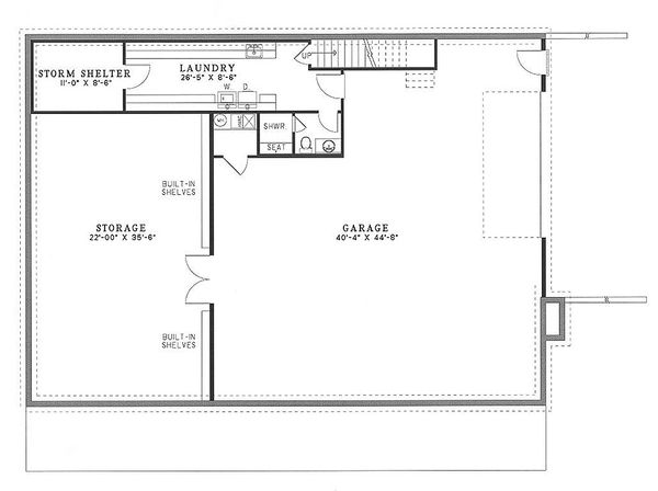 Country Floor Plan - Lower Floor Plan #17-2036