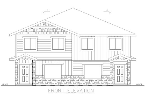 Exterior - Front Elevation 3 for Craftsman House Plan #117-1038 - 8 bed, 5 bath