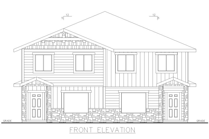 Home Plan - Exterior - Front Elevation 3 for Craftsman House Plan #117-1038 - 8 bed, 5 bath