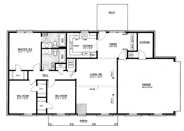 Home Plan - Ranch Floor Plan - Main Floor Plan #36-356