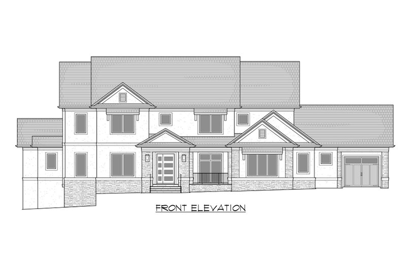 House Blueprint - Exterior - Front Elevation 4 for Contemporary House Plan #1054-32 - 5 bed, 6.5 bath