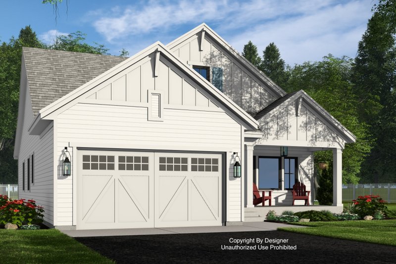 House Design - Exterior - Front Elevation 6 for Farmhouse House Plan #51-1398 - 3 bed, 2 bath