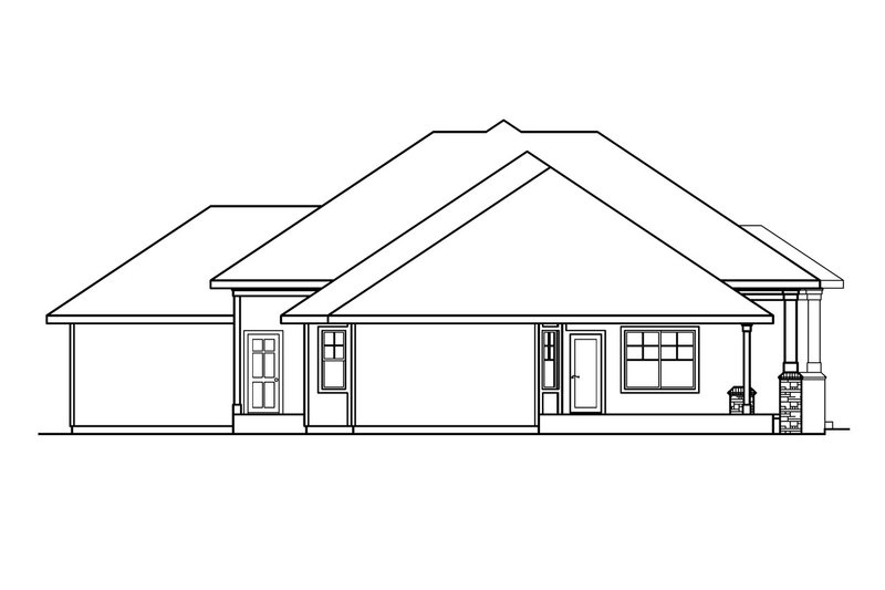 House Blueprint - Exterior - Other Elevation for Ranch House Plan #124-395 - 3 bed, 2.5 bath