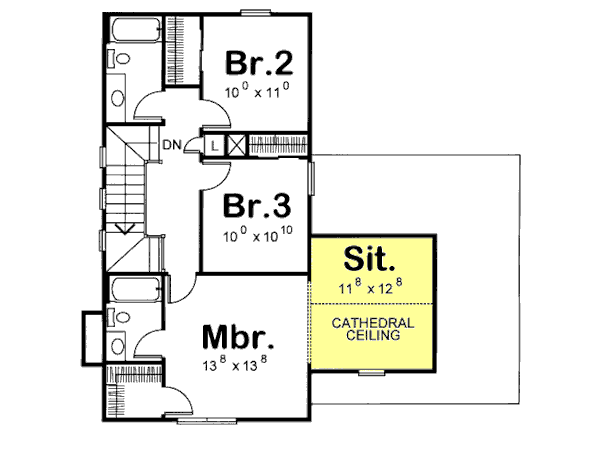 Traditional Floor Plan - Upper Floor Plan #20-1216