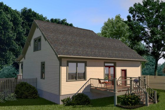 Exterior - Rear Elevation for Farmhouse House Plan #79-335 - 3 bed, 2 bath