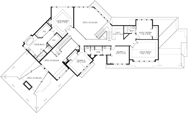 Craftsman Floor Plan - Upper Floor Plan #132-174