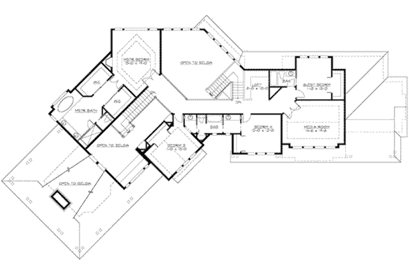Dream House Plan - Floor Plan - Upper Floor for Craftsman House Plan #132-174 - 5 bed, 4.5 bath