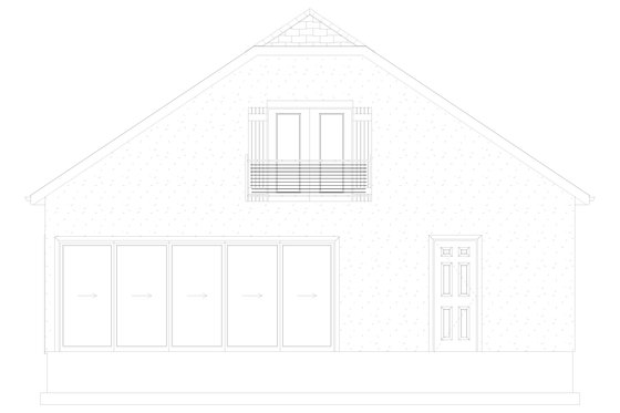 Exterior - Rear Elevation 3 for Traditional House Plan #1060-223, 1 bath