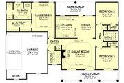 Traditional Style House Plan - 3 Beds 2 Baths 1500 Sq/Ft Plan #430-13 