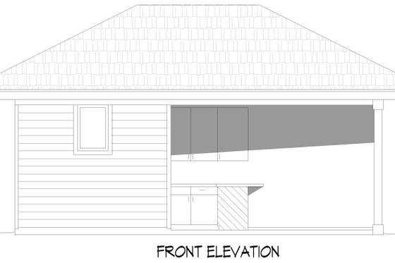 Exterior - Front Elevation 3 for Craftsman House Plan #932-1214, 0.5 bath