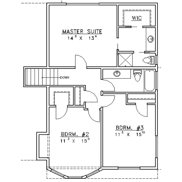 House Design - Traditional Floor Plan - Upper Floor Plan #117-225