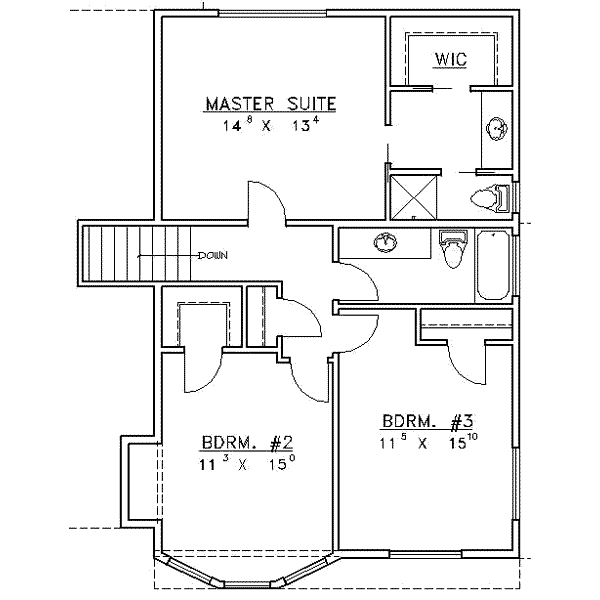 Architectural House Design - Traditional Floor Plan - Upper Floor Plan #117-225