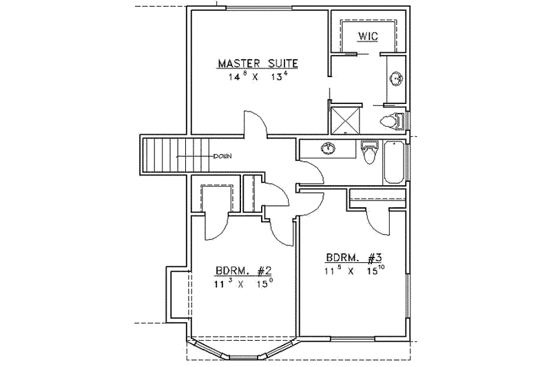 Architectural House Design - Floor Plan - Upper Floor for Traditional House Plan #117-225 - 4 bed, 3 bath