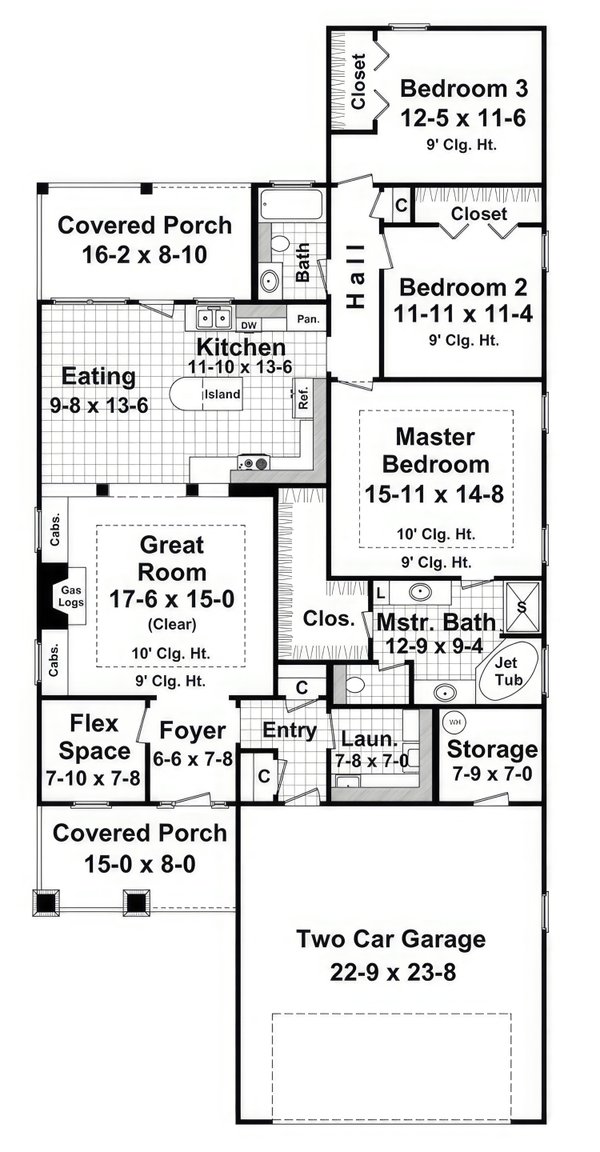 House Blueprint - Country Floor Plan - Main Floor Plan #21-580