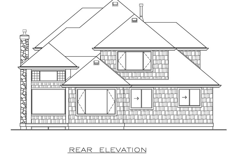Home Plan - Exterior - Rear Elevation for Craftsman House Plan #1100-158 - 3 bed, 2.5 bath