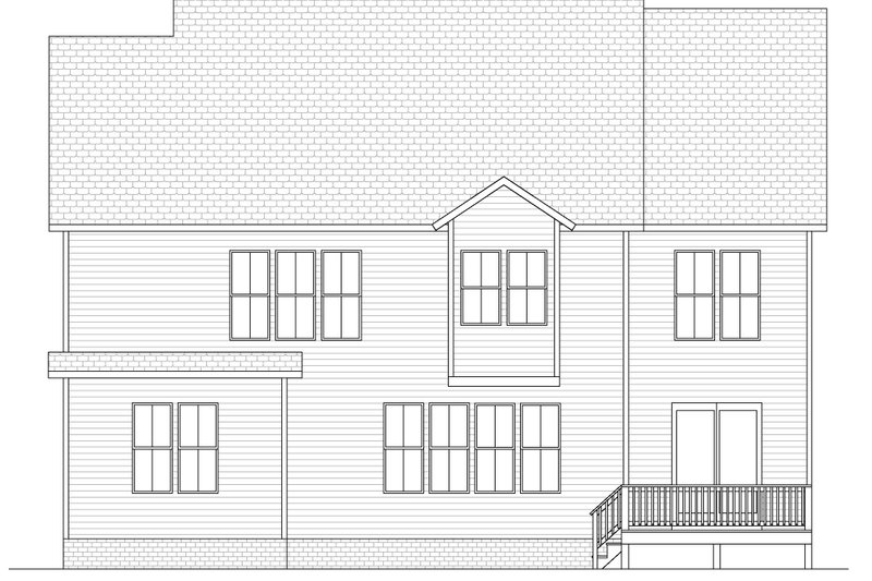 House Blueprint - Exterior - Rear Elevation for Craftsman House Plan #1080-21 - 5 bed, 4.5 bath