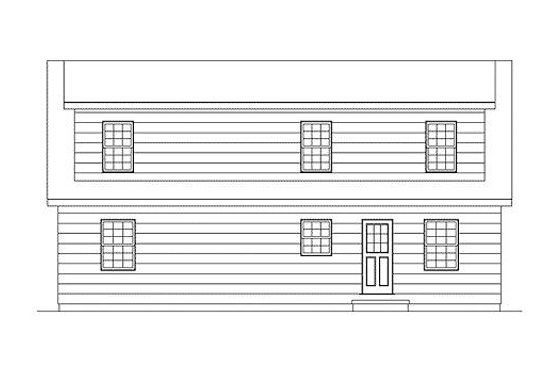Exterior - Rear Elevation for Colonial House Plan #57-225 - 4 bed, 2 bath