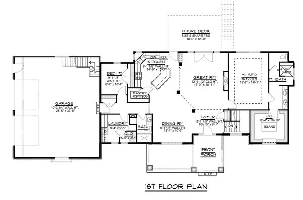 Craftsman Floor Plan - Main Floor Plan #1064-30