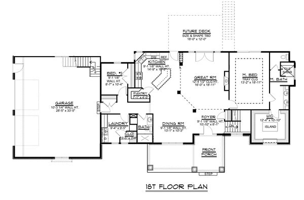 House Plan Design - Craftsman Floor Plan - Main Floor Plan #1064-30