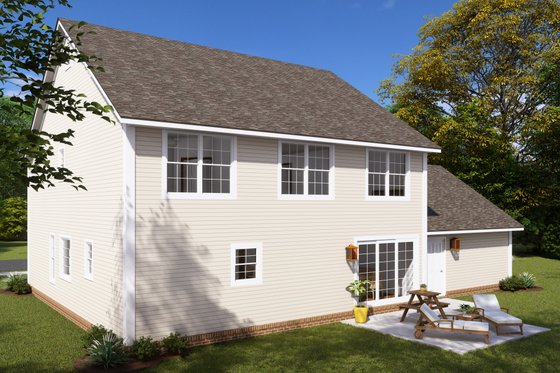 Exterior - Rear Elevation for Farmhouse House Plan #513-2227 - 4 bed, 2.5 bath