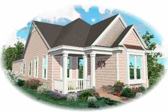 Exterior - Front Elevation for Cottage House Plan #81-160 - 2 bed, 2 bath
