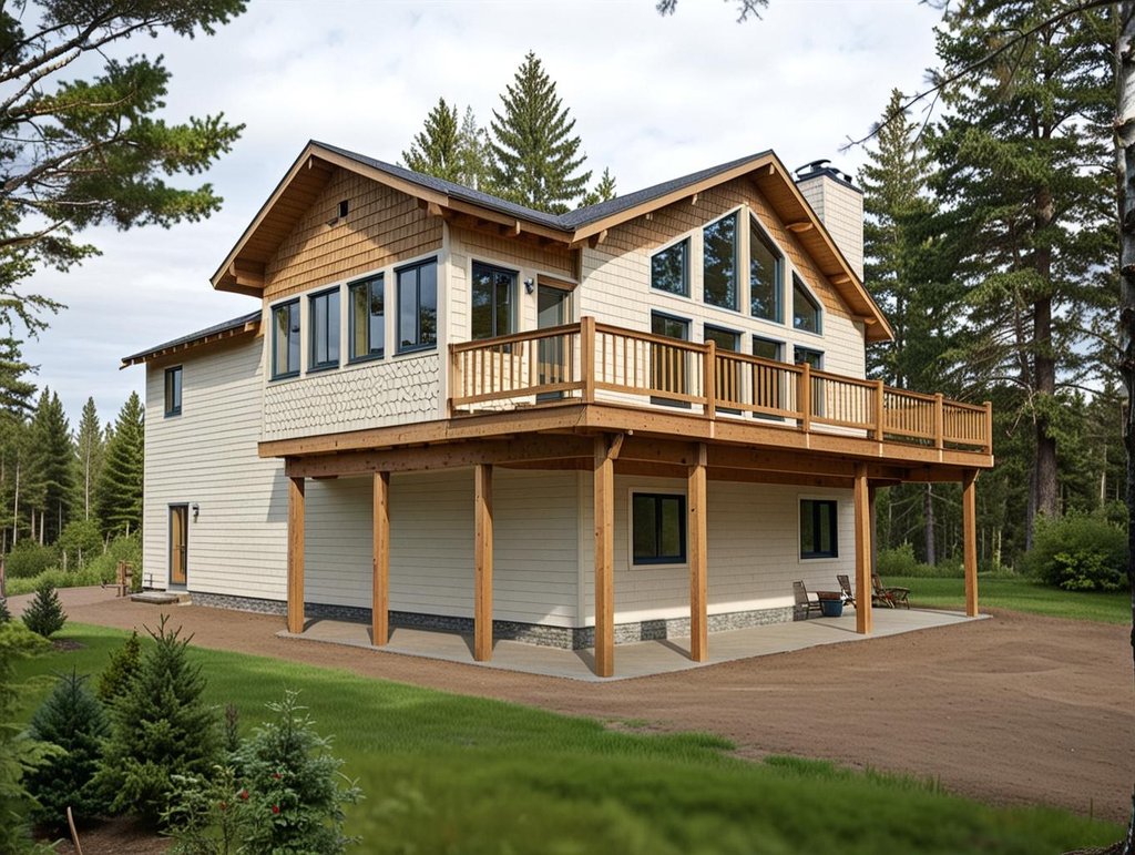 Exterior - Front Elevation 2 for Modern House Plan #117-422 - 3 bed, 2.5 bath